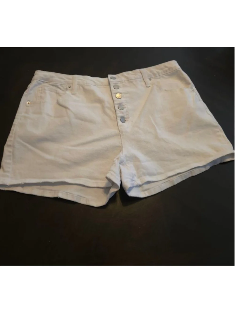 Women's Plus Size White Button Fly Jean Shorts Plus Size 20 Summer Vibes